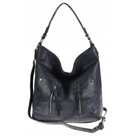 Maria C. Włoska Marka Torebka Damska Elegancka Worek Listonoszka na Ramię MC844 Blue