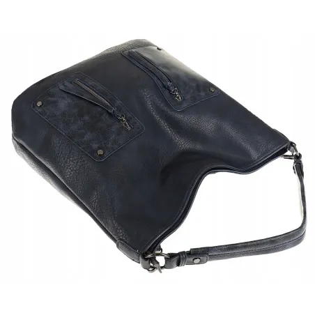 Maria C. Włoska Marka Torebka Damska Elegancka Worek Listonoszka na Ramię MC844 Blue