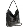Maria C. Włoska Marka  Torebka Damska Elegancka Worek Listonoszka na Ramię MC844 Black