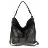 Maria C. Włoska Marka  Torebka Damska Elegancka Worek Listonoszka na Ramię MC844 Black