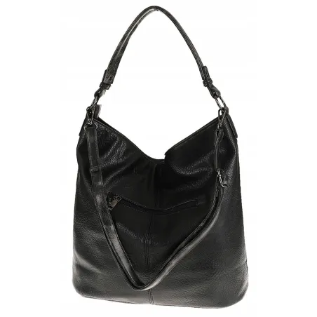 Maria C. Włoska Marka  Torebka Damska Elegancka Worek Listonoszka na Ramię MC844 Black