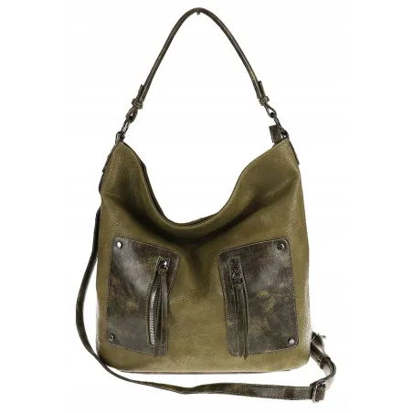 Maria C. Włoska Marka Torebka Damska Elegancka Worek Listonoszka na Ramię MC844 Green