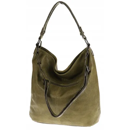 Maria C. Włoska Marka Torebka Damska Elegancka Worek Listonoszka na Ramię MC844 Green