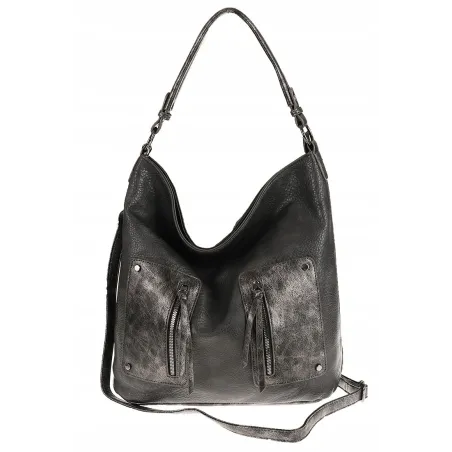 Maria C. Włoska Marka Torebka Damska Elegancka Worek Listonoszka na Ramię MC844 Grey