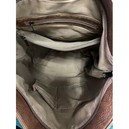 Maria C. Włoska Marka Torebka Damska Elegancka Worek Listonoszka na Ramię MC844 Brown