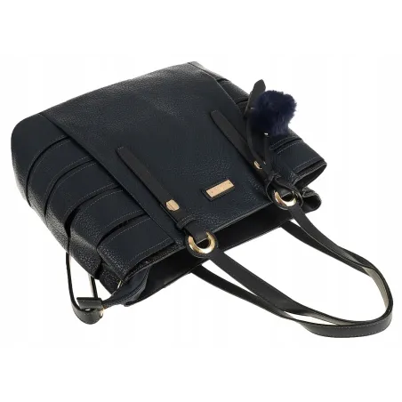 CHARRO Włoska Marka Torebka Damska Teczka Listonoszka Kuferek CH855610 Granatowa