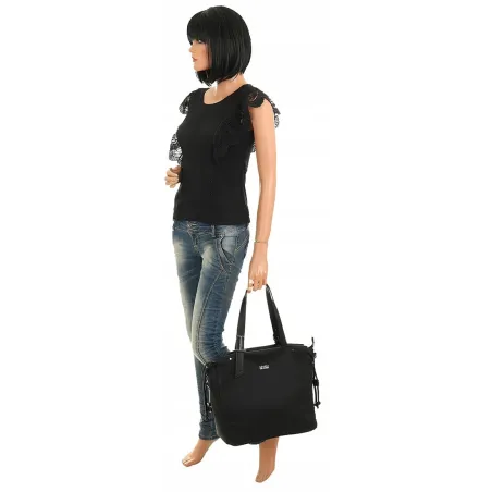 Coveri Collection Włoska Marka Torebka Listonoszka shopper bag CC52603 Black