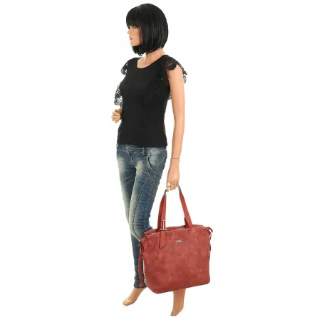 Coveri Collection Włoska Marka Torebka Listonoszka shopper bag CC52603 Red
