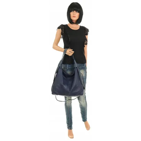 The Grace bags Torebka Damska Worek Modna Listonoszka na Ramię LH2554 Granatowa