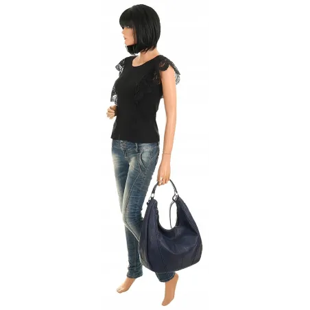 The Grace bags Torebka Damska Shoper Worek na Ramię LH2545 Blue