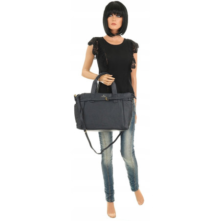 Regina Schrecker Włoska Marka Torebka Damska Shopper Listonoszka RE4257 Blue