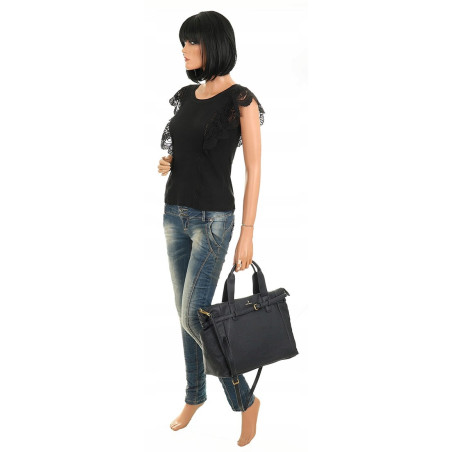 Regina Schrecker Włoska Marka Torebka Damska Shopper Listonoszka RE4257 Blue