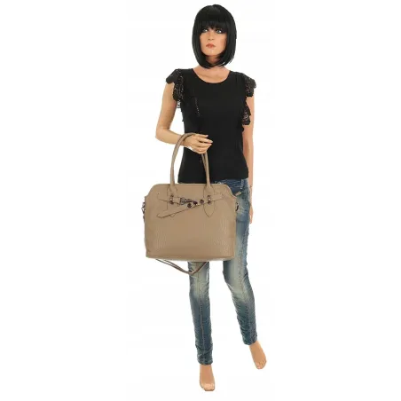 Regina Schrecker Włoska Marka Torebka Damska Shopper Listonoszka RS4416 Taupe
