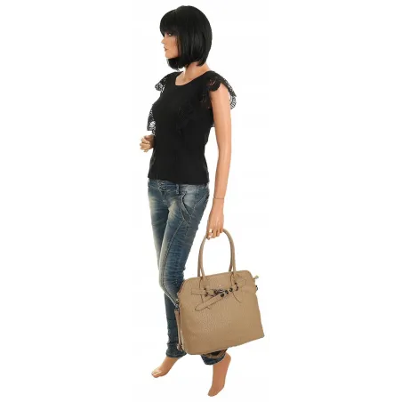 Regina Schrecker Włoska Marka Torebka Damska Shopper Listonoszka RS4416 Camel