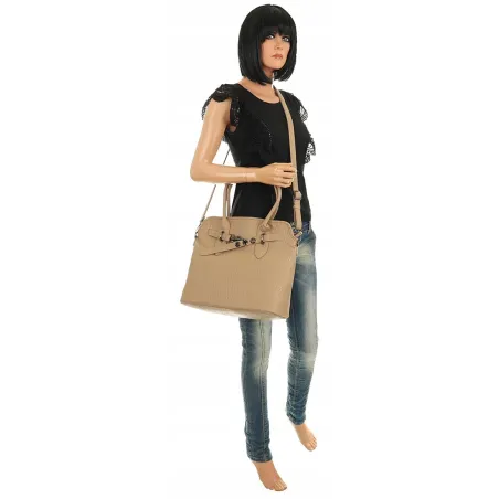 Regina Schrecker Włoska Marka Torebka Damska Shopper Listonoszka RS4416 Camel