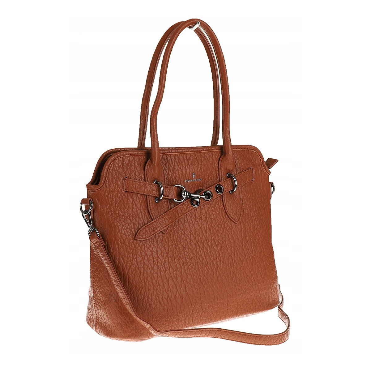 Regina Schrecker Włoska Marka Torebka Damska Shopper Listonoszka RS4416 Brown