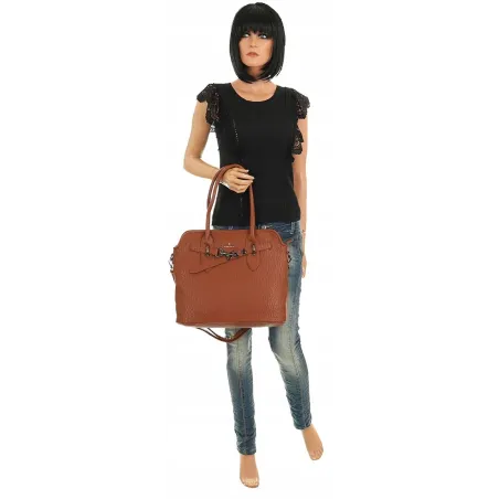 Regina Schrecker Włoska Marka Torebka Damska Shopper Listonoszka RS4416 Brown