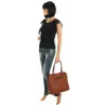 Regina Schrecker Włoska Marka Torebka Damska Shopper Listonoszka RS4416 Brown