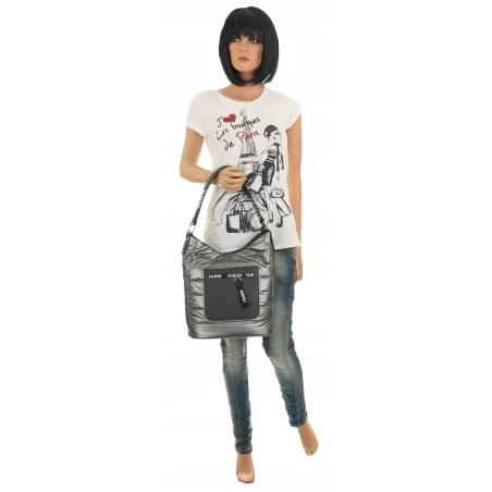 Torebka Damska Worek Listonoszka na Ramę Listonoszka Miejska GD631 Szara