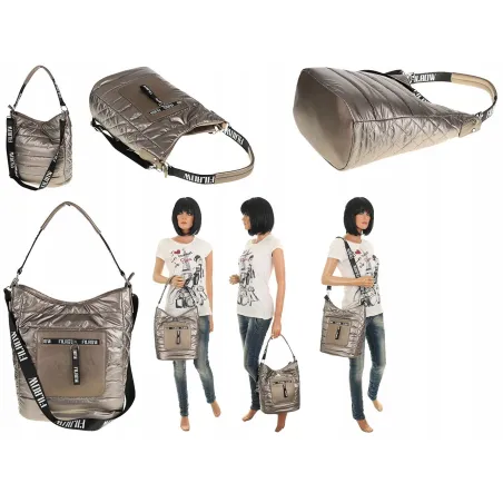 Torebka Damska Worek Listonoszka na Ramę Listonoszka Miejska GD631 Złota