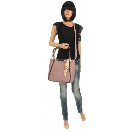 CHARRO Włoska Marka Torebka Damska Worek Listonoszka na Ramię CH1362551 Pink