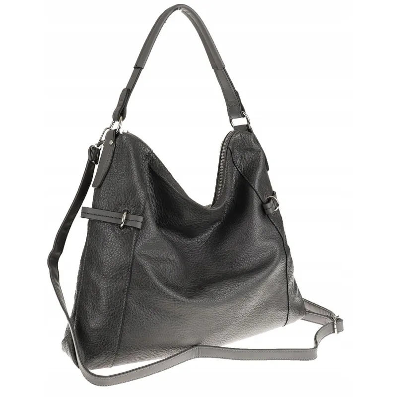 Dudlin Włoska Marka Torebka Worek Listonoszka na Ramię Shopper 8040410 Grey