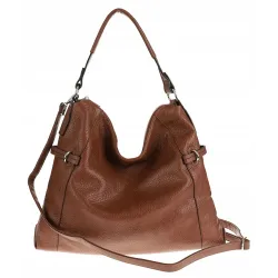 Dudlin Włoska Marka Torebka Worek Listonoszka na Ramię Shopper 8040410 Brown