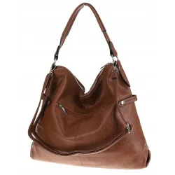 Dudlin Włoska Marka Torebka Worek Listonoszka na Ramię Shopper 8040410 Brown