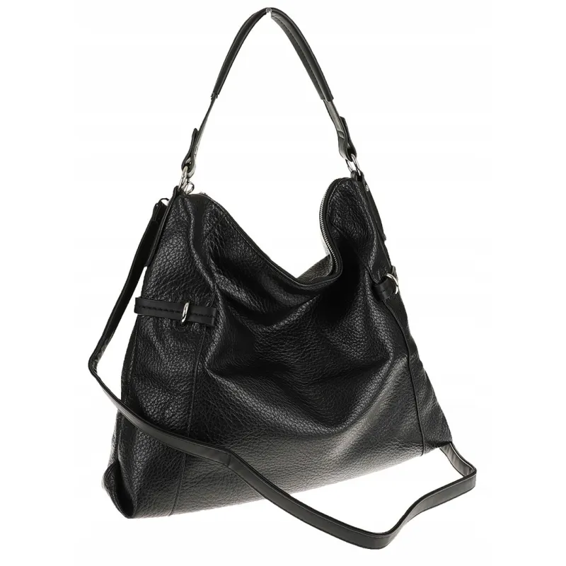 Dudlin Włoska Marka Torebka Worek Listonoszka na Ramię Shopper 8040410 Black