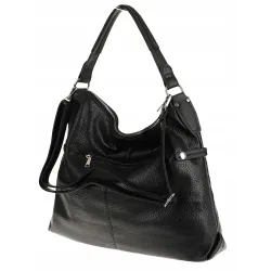 Dudlin Włoska Marka Torebka Worek Listonoszka na Ramię Shopper 8040410 Black