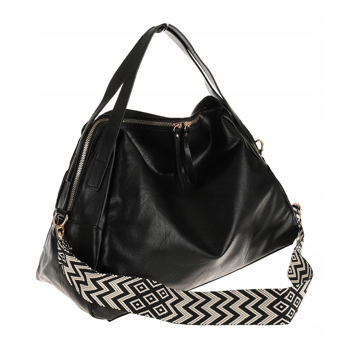 Andrea Massi Włoska marka marka Torebka kuferek Listonoszka Shopper HJ17123 Black