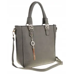 Torebka Damska Modna Teczka Miejska Shoper Listonoszka na Ramię H063 Szara