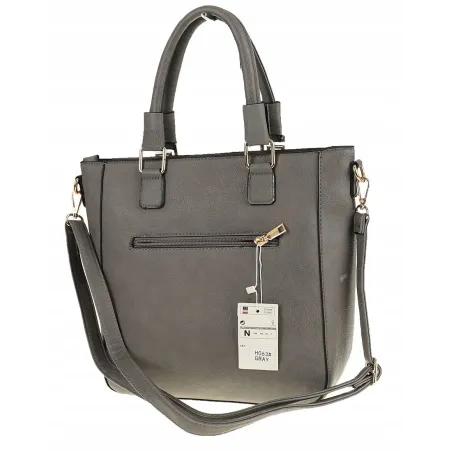 Torebka Damska Modna Teczka Miejska Shoper Listonoszka na Ramię H063 Szara
