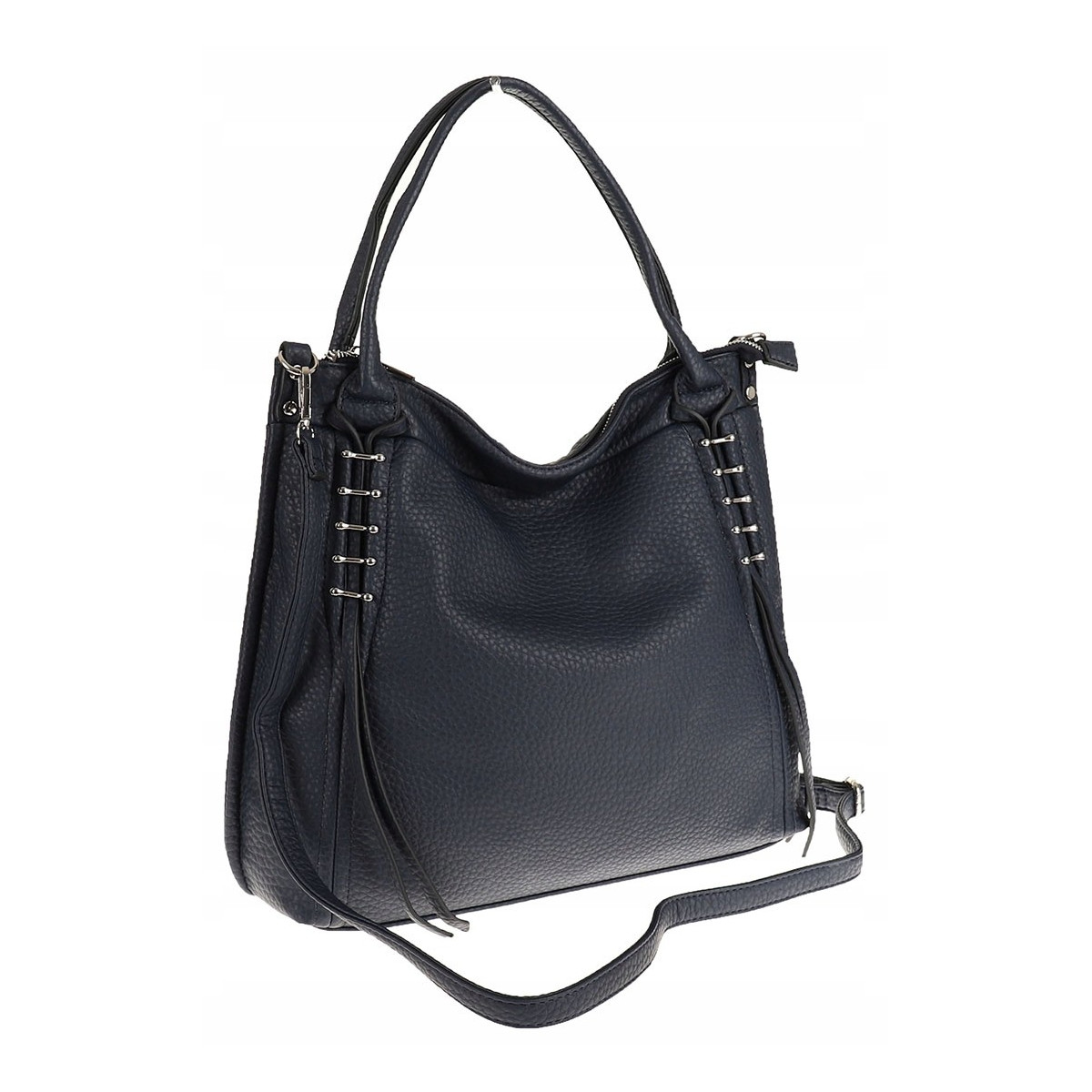 Micussi Włoska Marka Torebka Damska Shoper Worek Listonoszka 8040396 Blue