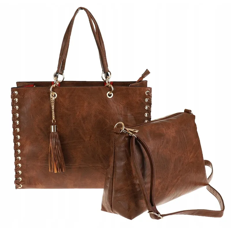 Andrea Massi Włoska Marka Torebka kuferek Teczka Listonoszka Shopper HJ15 Coffee