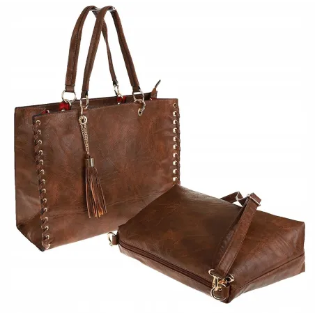 Andrea Massi Włoska Marka Torebka kuferek Teczka Listonoszka Shopper HJ15 Coffee