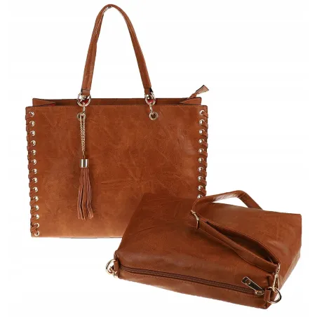 Andrea Massi Włoska Marka Torebka kuferek Teczka Listonoszka Shopper HJ15 Brown