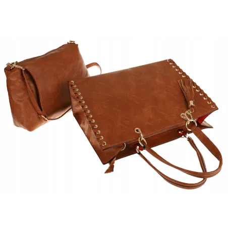 Andrea Massi Włoska Marka Torebka kuferek Teczka Listonoszka Shopper HJ15 Brown