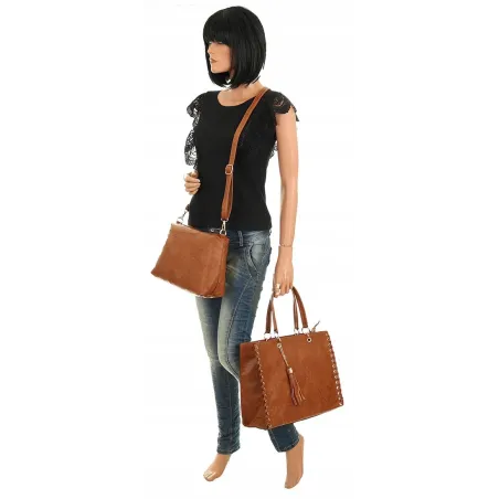 Andrea Massi Włoska Marka Torebka kuferek Teczka Listonoszka Shopper HJ15 Brown