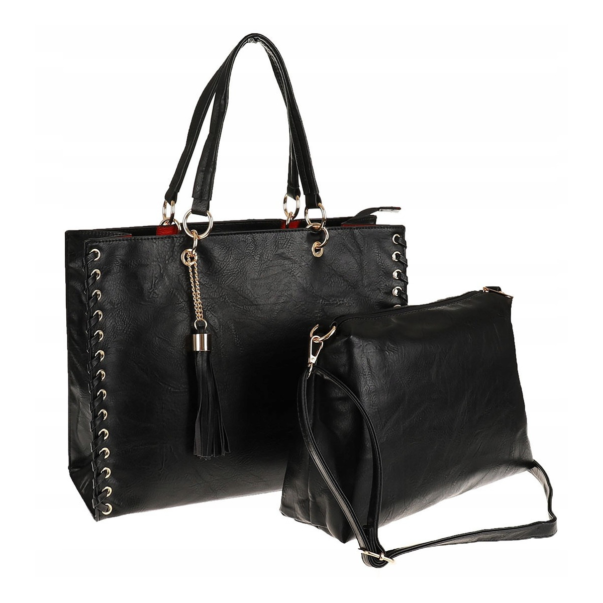 Andrea Massi Włoska Marka Torebka kuferek Teczka Listonoszka Shopper HJ15 Black