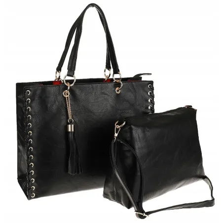 Andrea Massi Włoska Marka Torebka kuferek Teczka Listonoszka Shopper HJ15 Black