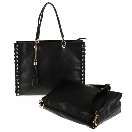 Andrea Massi Włoska Marka Torebka kuferek Teczka Listonoszka Shopper HJ15 Black