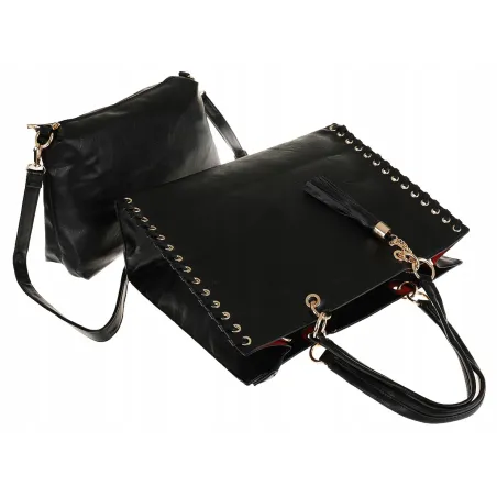 Andrea Massi Włoska Marka Torebka kuferek Teczka Listonoszka Shopper HJ15 Black