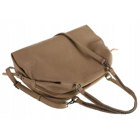 Regina Schrecker Włoska Marka Torebka Kuferek Listonoszka Shopper RS4417 Taupe