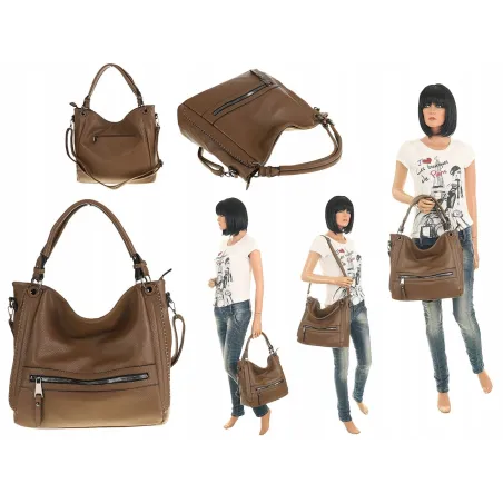 The Grace bags Torebka Listonoszka Worek na Ramię LH2321 Earthy