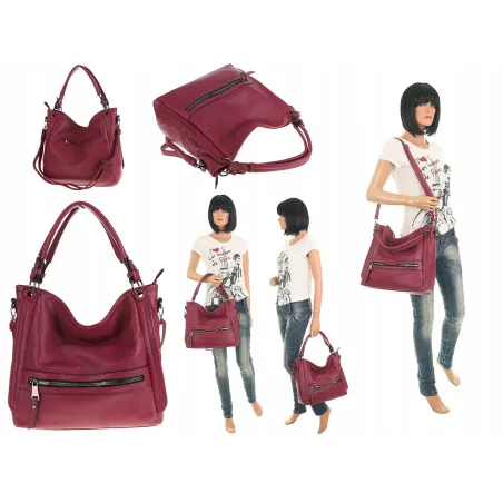 The Grace bags Torebka Listonoszka Worek na Ramię LH2321 Rose Red