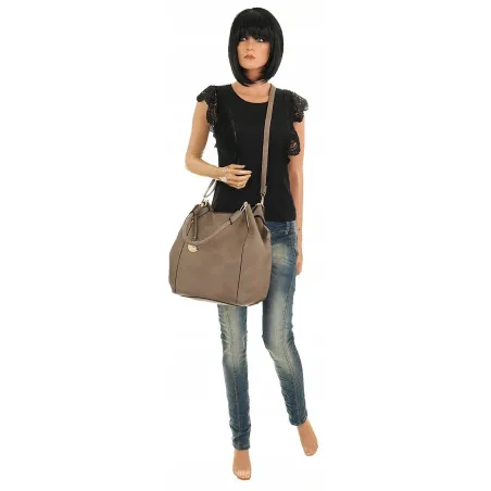 JGL Just Glamour Torebka Damska kuferek Torba listonoszka SXTT8362 Beżowa