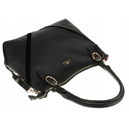 CHARRO Włoska Marka Torebka Damska Listonoszka Modna Worek Shopper CH667853 Black