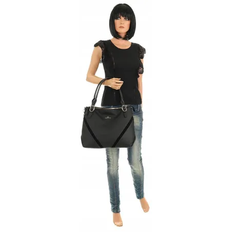 CHARRO Włoska Marka Torebka Damska Listonoszka Modna Worek Shopper CH667853 Black