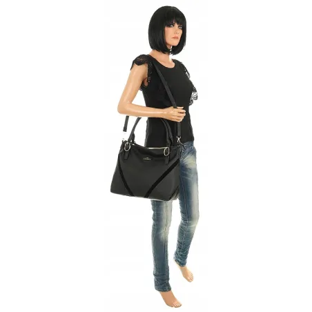 CHARRO Włoska Marka Torebka Damska Listonoszka Modna Worek Shopper CH667853 Black